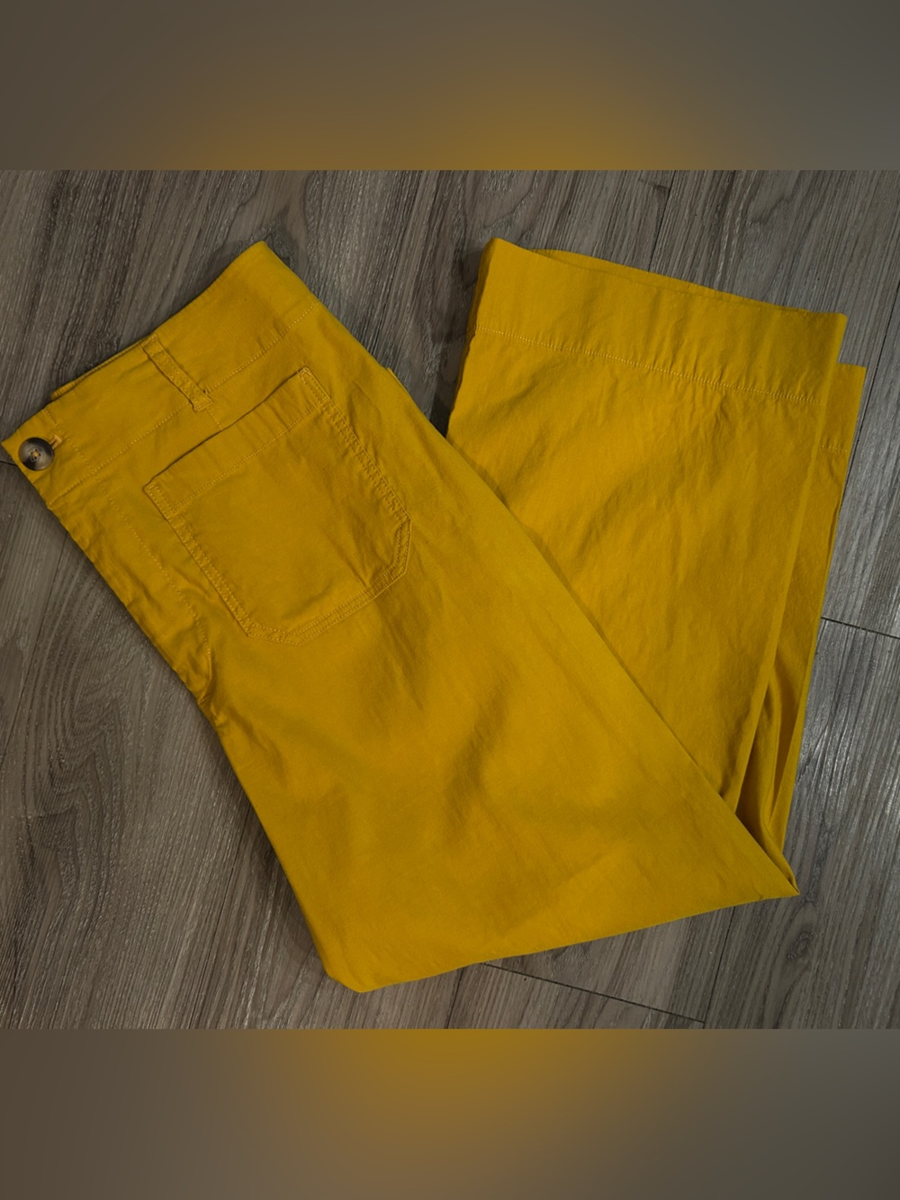 Anthropologie Mustard Yellow Chino Maeve Collette Pants 31 Linen Viscose Blend